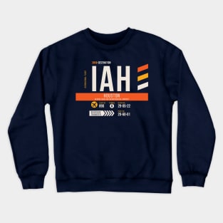 Vintage Houston IAH Airport Code Travel Day Retro Air Travel Crewneck Sweatshirt